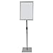 T-SIGN Adjustable Heavy Duty Pedestal Sign Holder Poster Stand - 11x17 Inch Vertical & Horizontal Sign Stand Displayed Poster Holder - Steel Square Base Sign Stands for Display (Silver)