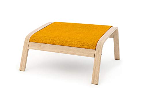 Masters of Covers - Funda de repuesto para sillón de Ikea «Poäng», Poliéster, color amarillo., Footstool Design 2