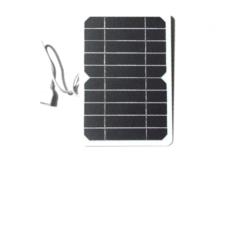 URPIZY Cargador de panel solar de 5 W y 5 V con conector USB de silicio monocristalino, diseño plegable portátil para camping y senderismo, compatible con baterías externas, smartphones y T