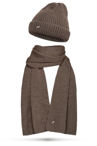 NYTTED® Merino Mütze und Schal Set für Damen & Herren | Made in G...