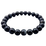WORLD WIDE GEMS Natürlicher schwarzer Onyx-Edelstein, 8 mm, runde Form, glatt geschliffener Stein,...