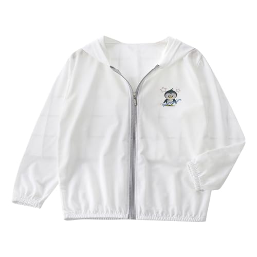 vejtmcc Ropa de protección solar para niñas de manga larga, transpirable, ligera, ligera, ropa de aire acondicionado, color sólido, para bebé y niño, invierno 68, Blanco, 2-3 años