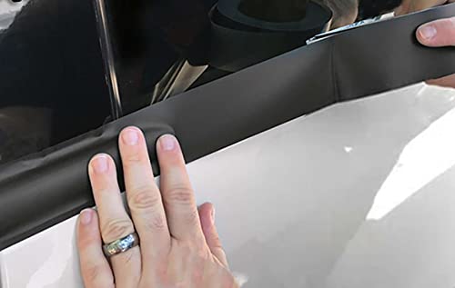 Image of 2 inch x 25FT Gloss Black Vinyl Wrap Kit for Black Out Chrome Delete Made from Genuine 3M 2080 Film Window Trim Door Trim