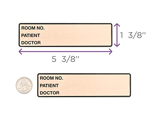 Image of Carstens Patient I.D. Adhesive Medical Chart Labels for 1.5 inch - 4 inch Ring Binder Spines - Pre-Printed Sticker Labels (Room No. / Patient /Doctor), 5 3 /8 inch x 1 3 /8 inch, Salmon, Roll of 200
