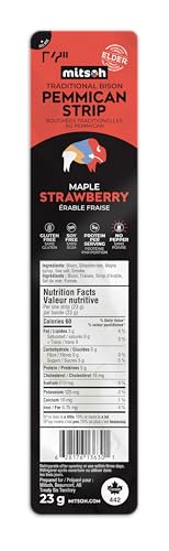 Mitsoh Bâtonnets pemmican bison fraise érable 23g autochtone