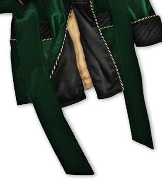 Men Green Double Breasted Silk Smoking Jackets Dinner Party Wear Robes Jacket Green Velvet Smoking Jackets4