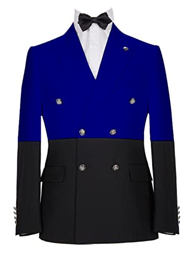 Men's Double Breasted Suit Match Color Peak Lapel Jacket Pants for Formal Casual Party Tuxedos