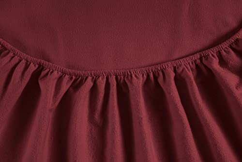 Lane Linen 100% Cotton Flannel Sheets Set - Full Size Flannel Bedding, 4-Piece Bed Sheets - Lightweight, Brushed For Extra Softness, Breathable, 15" Deep Pocket (Fits Upto 17" Mattress) - Burgundy #TOP3