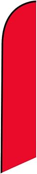 Solid Red Swooper Feather Flag Banner - Replacement Flag Only