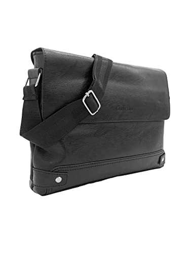Men Shoulder Bag | Giuliano Business Sling Messenger Case | Vintage Look Work Bag, Color:Negro, Talla:One Size Cover
