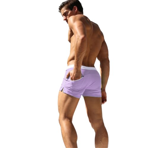 Image of TONLEN Mens Swimwear Short Swim Trunks with Zipper Pocket