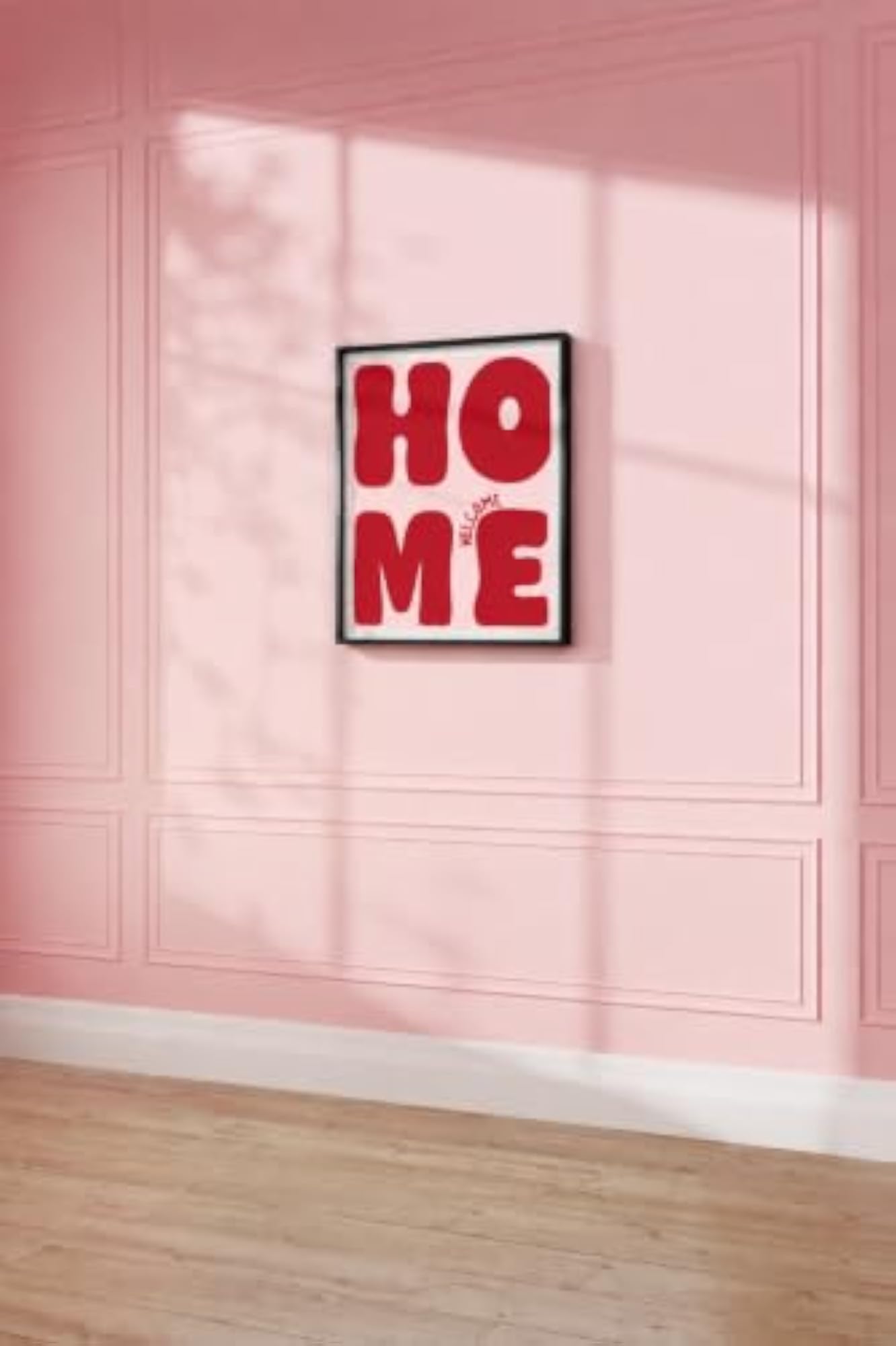 Welcome Home Wall Art Print with Bold Typography