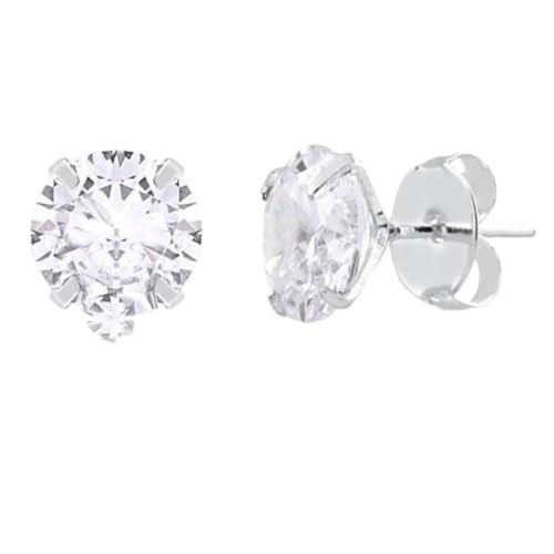 Brinco 12mm Pedra Zircônia Prata 925 Legítima Masculino Um