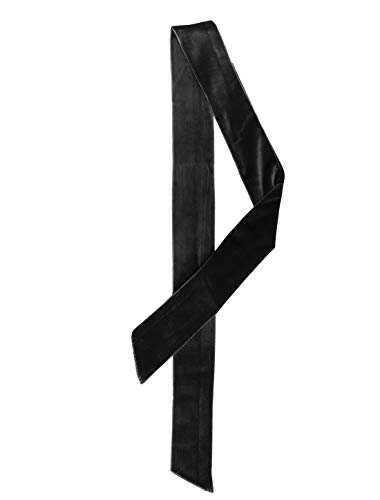 Allegra K Women Vintage Velvet Skinny Neck Scarves Solid Color Long Neckerchief Hairband Narrow Waistband