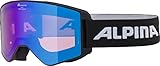 ALPINA Narkoja HM Snowboardbrille Skibrille Black HM Blue, A7265833, Einheitsgröße