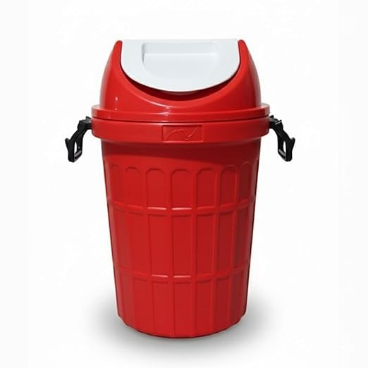 Image of HiBi Swing Bin 75 Litre Large Outdoor Waste Bin (Red)