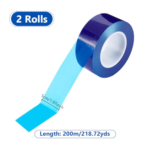 nbeads 400 m Blaue Oberflächen-Schutzfolie, 5cm Breites PE Abdeckfolie Barrier Film Roll Staubschutzfolie Glasschutzfolie Für Fenster Glas Metall Kunststoff