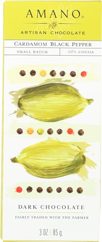 Amano Artisan Chocolate Cardamom Black Pepper, 3 OZ