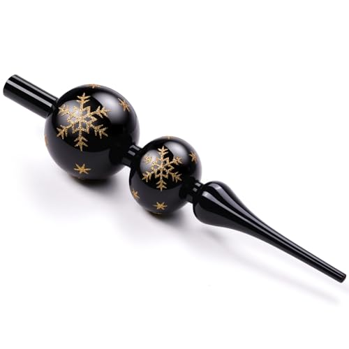 ZZOUFI Christbaumspitze Schwarz, Weihnachtsbaumspitze Glas, 31cm...