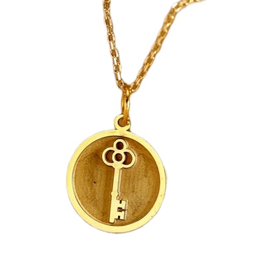 Collier en argent 925 plaqué or délicat avec pendentif pièce de 24 mm LKBEADS
