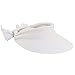 Scala Women's Deluxe Big Brim Cotton Visor with Bow, White, One Size