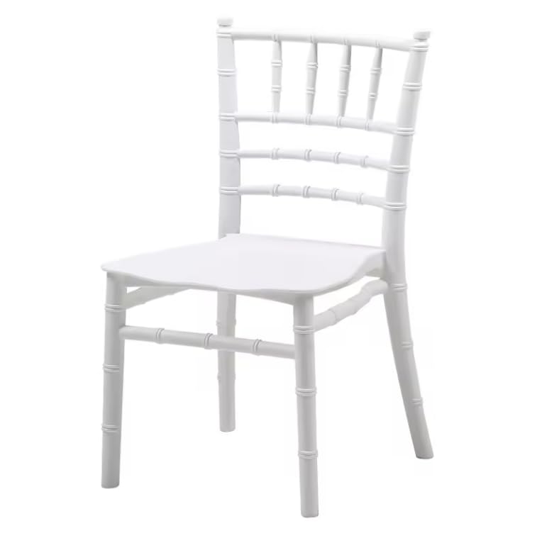 LANNY Baby Chair Kids Plastic School Study Chair Chivari Party Chair White Bamboo Design