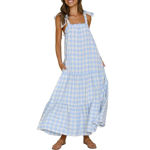 Robe de plage bohème avec poches et bretelles amples style décontracté - 2