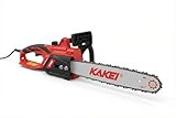 KAKEI 16-Inch 15-Amp Electric Chainsaw, 2200W Peak Power Corded Chain Saw with 3 German Steel Chains for Heavy Duty Wood Cutting