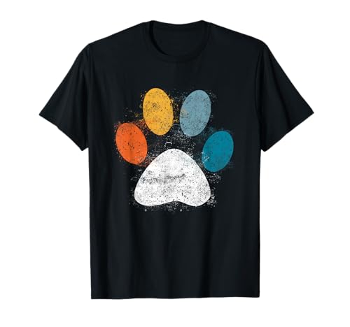 Vintage Dog T-Shirt Puppy Dog Paw Print Dog Love Pet Paw T-Shirt