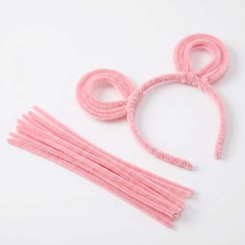 Artibetter 500PCS Pink Pipe Cleaner Arts and Crafts, 11.42 Inch Fuzzy Sticks, Chenille Stems Art Supplies for Projects, DIY Room Decor, Handmade Flower Cute Valentine's Day Gift, Toys - Image 7