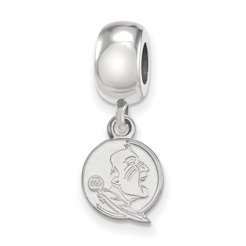 Jewelry Stores Network Florida State University Seminoles Chief Osceola School Mascot Dangle Bead Charm in Sterling Silver 10 mm x 9 mm