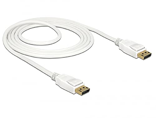 Câble DisplayPort blanc 1,5m Delock 85509 pour bureau épuré