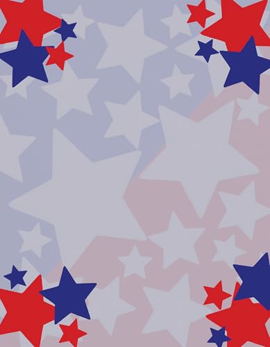 Papier du 4 juillet American Stars pour décorer vos invitations de fête américaine
