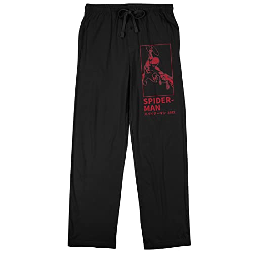 Spider-Man Web Swinging Men's Black Sleep Pajama Pants