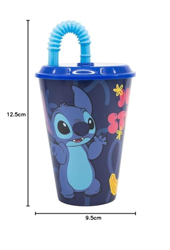 Stitch, Disney Kids Tumbler, Reusable Semi-Rigid Plastic, BPA Free, 430ml, Blue - Image 4