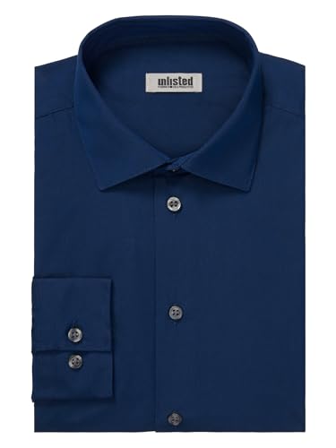 Unlisted by Kenneth Cole mens Regular Fit Solid Dress Shirt, Medium Blue, 15 -15.5 Neck 32 -33 Sleeve Medium US