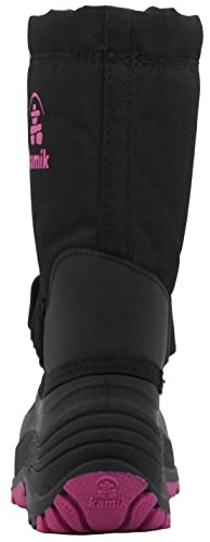 Kamik Unisex-Child Waterbugw Snow Boot, Black/Pink, 10 M US3