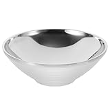 Garneck Edelstahl Ramen Schüssel 20cm für Küche und Restaurant Multifunktionale Salatschüssel mit Glatten Kanten