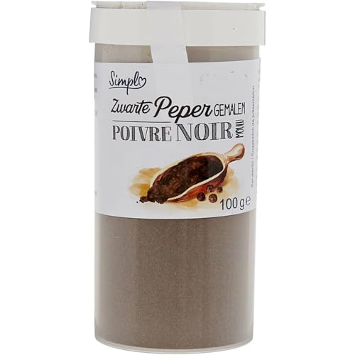 Poivre noir mouture fine SIMPL boîte 100g assaisonnement saveur et intensité lot de 4