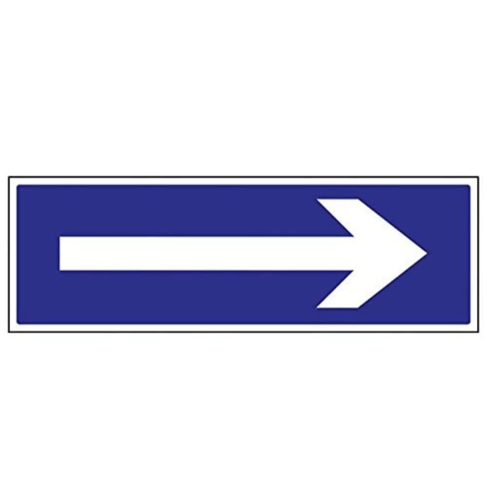 V Safety Arrow Right Garage Sign - 450mm x 150mm - 1mm Rigid Plastic