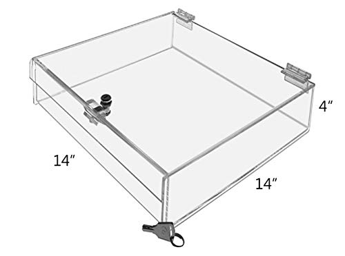 Marketing Holders Locking Security Show Case Safe Box Display Tray Clear Crystal 14"W X 14"D X 4"H Qty 1 #TOP4