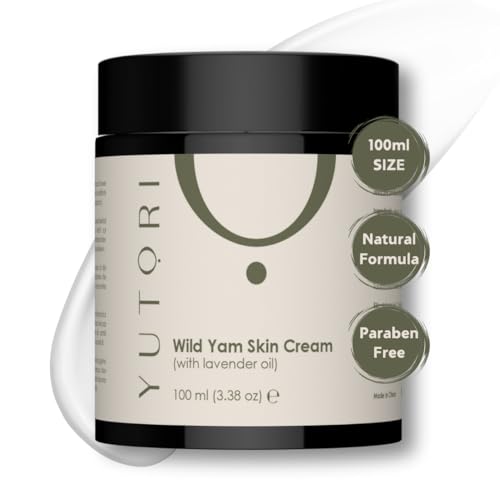 Yutori Wild Yam Cream Hormone Balance for Women & Men with Lavender Oil, Aloe Vera and Marigold Oil - Natural Cream for Menopause | Wild Yam Skin Cream | 100ml
