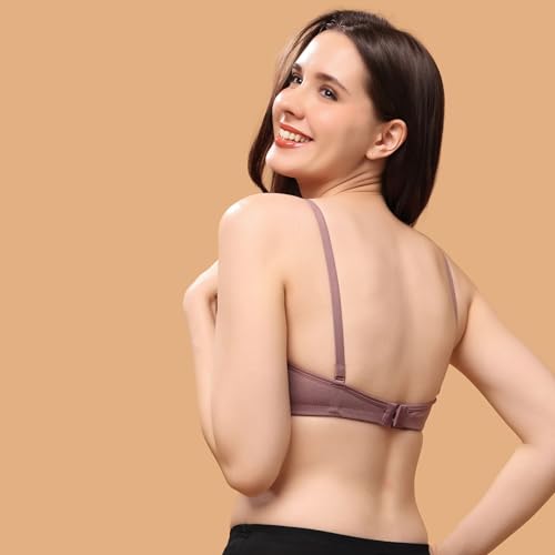 Image of Floret Women's Convertible-Straps T-Shirt Bra Lightly Padded & Non-Wired Medium Coverage Bra