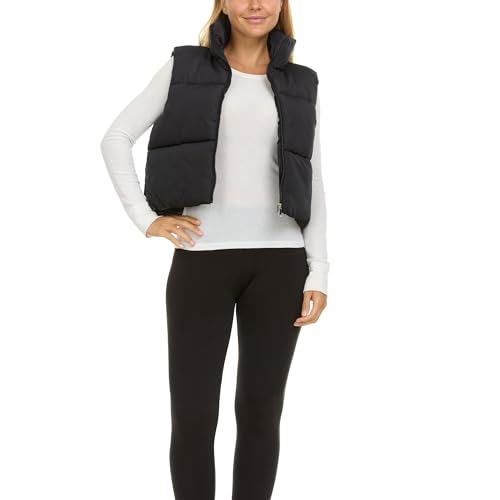 Steve Madden Cropped Puffer Vest for Women - Sleeveless Women’s Outerwear Vests3