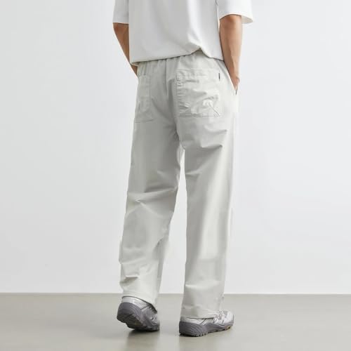 Men's Casual Pants Summer Straight Thin Wide Leg Pants Japanese Style Loose Elastic Waist Men Trousers2