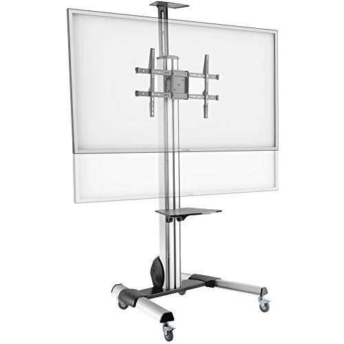 TV Boden-Ständer Rollbar Höhenverstellbar Auf Rollen (FS0564) Fernsehhalterung Bildschirm-Halterung Universal für 50-100 Zoll (bis 20-Kg,