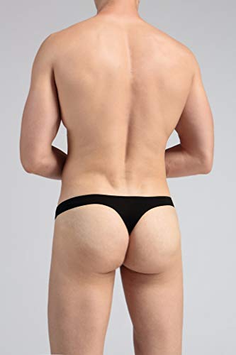 COMLIFE Men's Quick Drying Thongs Modal Jockstrap Pouch Low Rise Short Panties Black - Image 3