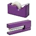 JAM PAPER Office & Desk Sets - 1 Stapler & 1 Tape Dispenser - Purple - 2/Pack