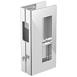 Privacy Pocket Door Pull with Lock, Wooden Sliding Door Handle for 1-3/8”Thickness Door Replace Old Or Damaged Pocket Door Hardware