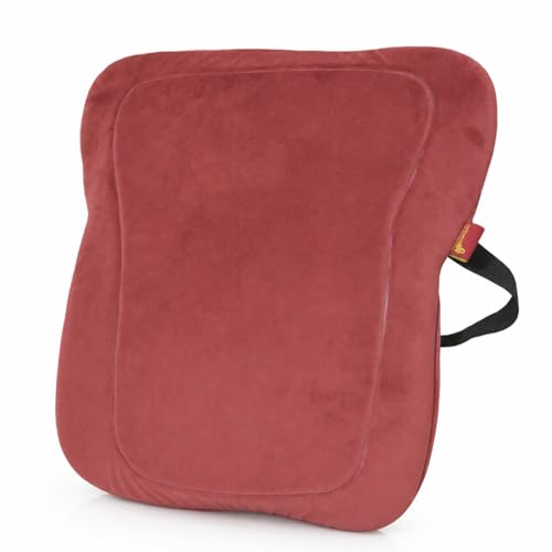 Image of Aasan Lumbar Support Pillow for Office Chair & Car Seat, Maroon | Ergonomic Back Support Cushion, Lower & Upper Back Pain Relief, Spine & Waist Support, For Long Sitting